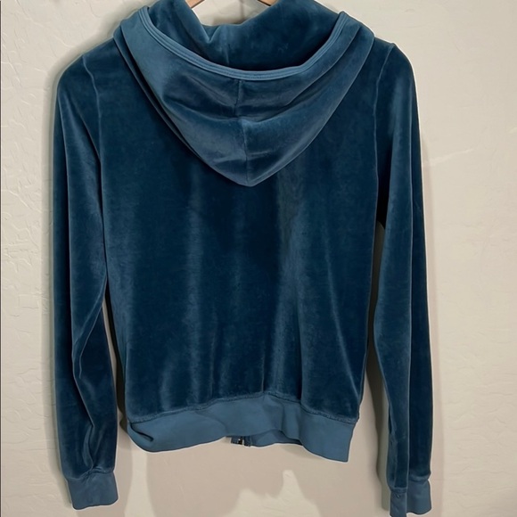 Vintage Juicy Couture Track Jacket Velour Hoodie Blue Zip Up - Picture 5 of 9